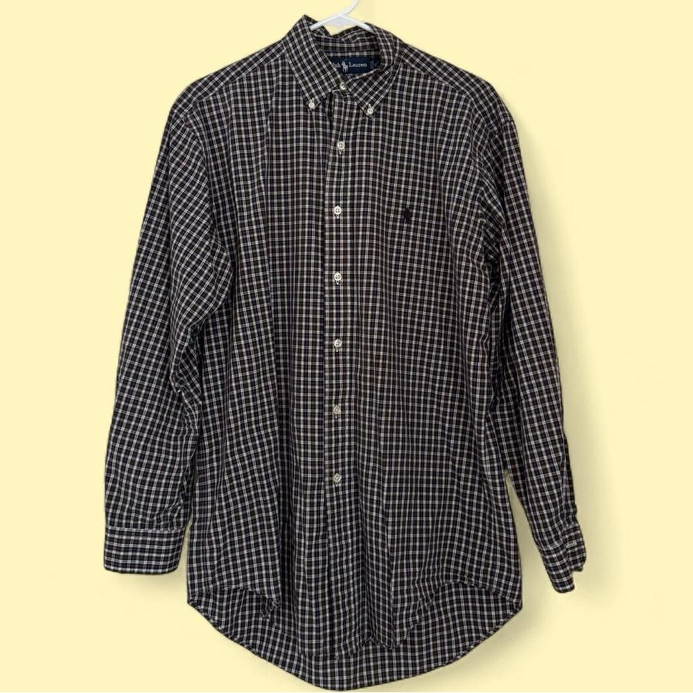 Vintage Ralph Lauren Yarmouth Plaid Button-Up Shirt — Made in Hong Kong